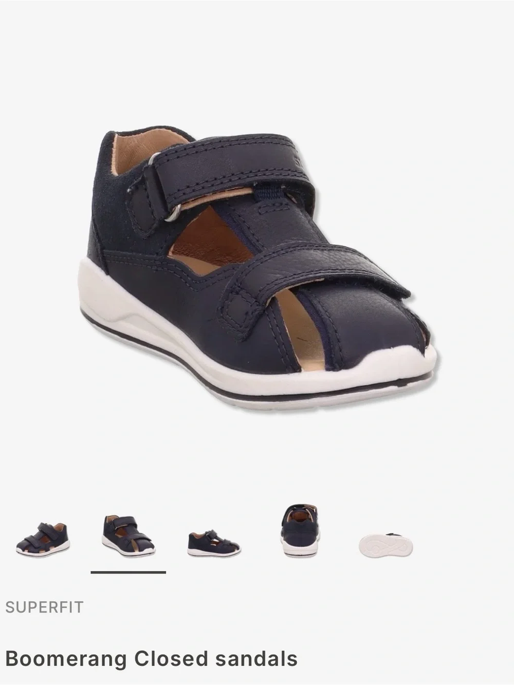 Superfit Boomerang leather closed sandals EU23 US6.5